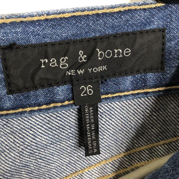 Rag & Bone Womens Size 26 High Rise Distressed Ankle Skinny Blue Jeans In Pamela - Picture 8 of 10